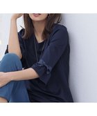 【ティアクラッセ/Tiaclasse】の【洗える】グログランリボン付きフリル袖チュニック ネイビー|ID: prp329100004674868 ipo3291000000033783143