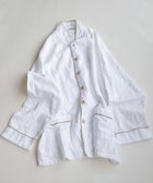 【京和晒綿紗/KYO WAZARASHI MENSYA】の【紗栄子さん愛用パジャマの色違い/UNISEX】ガーゼパジャマ 2重合わせ 白 マスタードバイアス|ID: prp329100004674886 ipo3291000000034303906