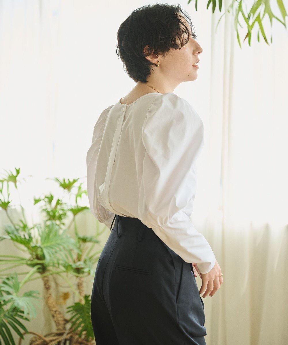 【ハッシュニュアンス/#Newans】の【アイロンいらず】ジュリエットスリーブブラウス インテリア・キッズ・メンズ・レディースファッション・服の通販 founy(ファニー) 　ファッション　Fashion　レディースファッション　Fashion for Women　トップス・カットソー　Cut & Sew Tops　シャツ・ブラウス・オフィスカジュアル　Elegant Blouses & Button-Ups　スリーブ　Sleeve, Long Sleeve / Short Sleeve　バランス　Balance, Style Balance　夏　Summer　S/S・春夏　SS, Spring/Summer, Warm Season　洗える　Machine Washable　A/W・秋冬　Autumn/Winter　ホワイト|ID: prp329100004674892 ipo3291000000033783229