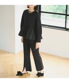 【ハッシュニュアンス/#Newans】の【洗える】セミフレアニットパンツ ブラック|ID: prp329100004674897 ipo3291000000034411448