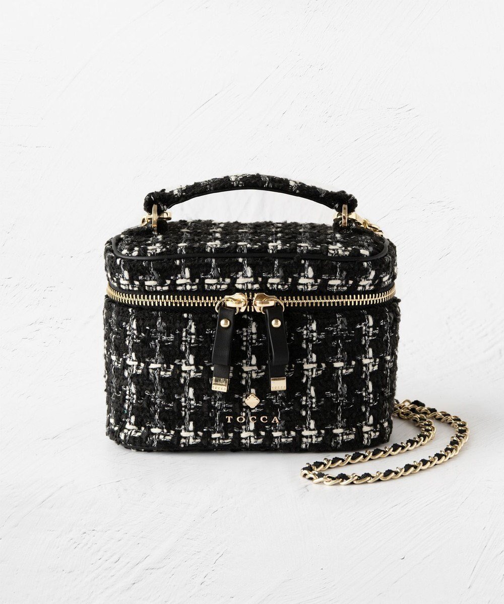 【トッカ/TOCCA】の【ヨンアさんコラボ】PILA VANITY BAG ヴァニティ バッグ インテリア・キッズ・メンズ・レディースファッション・服の通販 founy(ファニー) 　ファッション　Fashion　レディースファッション　Fashion for Women　バッグ　Bags　キルト　Quilt, Quilted Fabric　クラシカル　Classical, Vintage-Inspired　コラボ　Collaboration, Collab　コレクション　Collection, Seasonal Line　ショルダー　Shoulder, Shoulder Strap　チェーン　Chain, Chain Strap　ツイード　Twill, Twill Weave　トレンド　Trend, Trending Now　フェミニン　Feminine, Girly　フリル　Frill, Ruffle　ミックス　Mix, Mixed Style　モノトーン　Monotone, Black and White　おすすめ　Recommended / Our Picks　ブラックツイード系|ID: prp329100004674907 ipo3291000000034302470