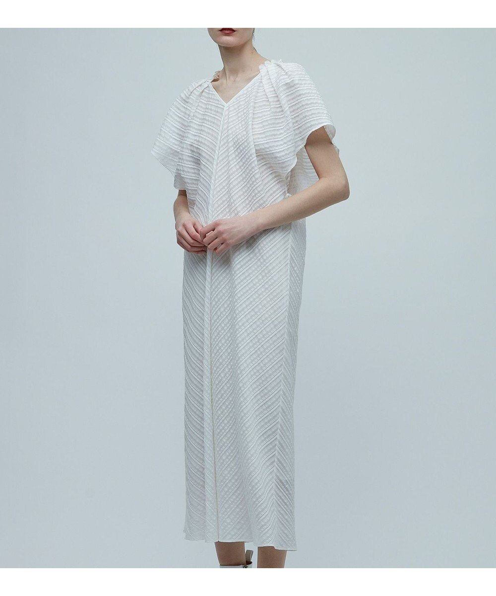 【ベイジ,/BEIGE,】のVIVIENNE / Vネックワンピース インテリア・キッズ・メンズ・レディースファッション・服の通販 founy(ファニー) 　ファッション　Fashion　レディースファッション　Fashion for Women　ワンピース　Dresses　キュプラ　Cupro, Eco Fabric　ドレス　Dress, One-Piece　バイアス　Bias, Diagonal Cut　ボーダー　Border, Stripe　マキシ　Maxi, Full Length　夏　Summer　春　Spring　S/S・春夏　SS, Spring/Summer, Warm Season　Ecru|ID: prp329100004674956 ipo3291000000034304929