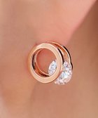 【ティアクラッセ/Tiaclasse】の【金属アレルギー対応】サークル+ストーンタイニーピアス ピンクゴールド|ID: prp329100004675009 ipo3291000000035328614