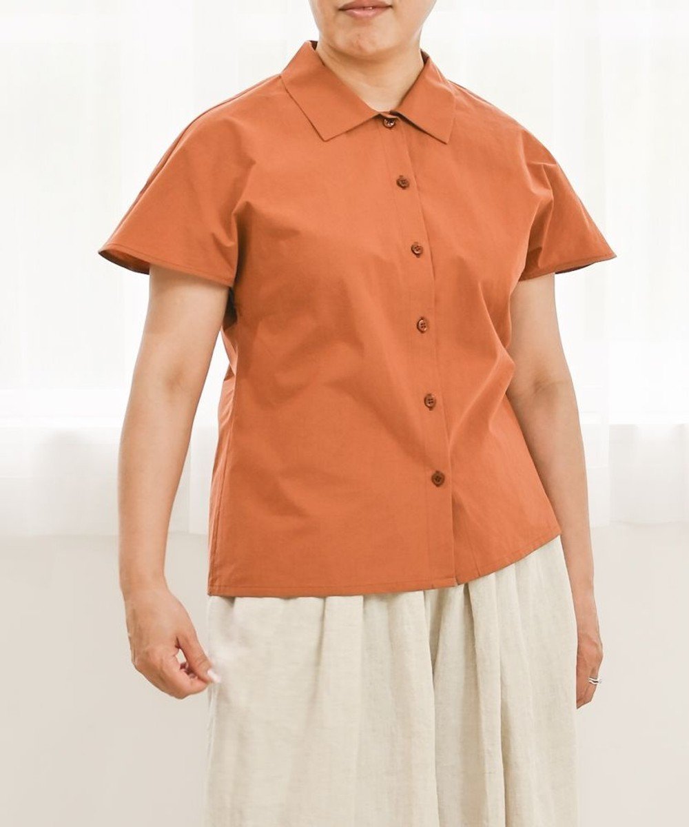 【ムーク/muuc】の〈ドライタッチな上質コットン100%〉〈タイプライター生地〉後ろギャザー入り フレンチスリーブのブラウス インテリア・キッズ・メンズ・レディースファッション・服の通販 founy(ファニー) ファッション Fashion レディースファッション Fashion for Women トップス・カットソー Cut & Sew Tops シャツ・ブラウス・オフィスカジュアル Elegant Blouses & Button-Ups 春 Spring キャンバス Canvas, Canvas Fabric ギャザー Gathered, Ruffled スリーブ Sleeve, Long Sleeve / Short Sleeve タイプライター Typewriter Fabric, Crisp Cotton 手編み Hand-Knitted, Handmade Knit パターン Pattern, Design Print フレンチ French, French Style S/S・春夏 SS, Spring/Summer, Warm Season 再入荷 Restock / Back in Stock 夏 Summer ブラウン(テラコッタ)|ID: prp329100004675125 ipo3291000000034305358