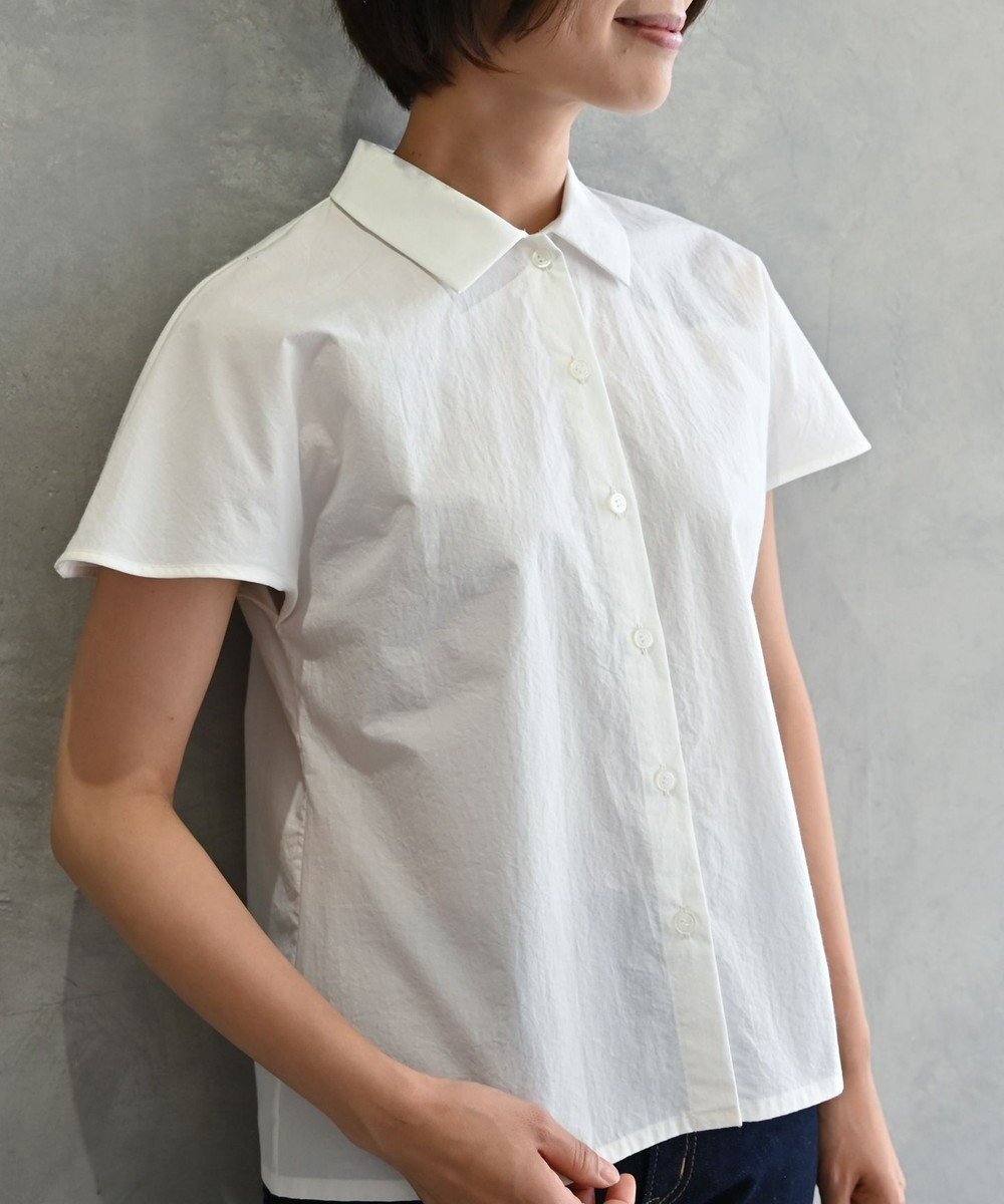 【ムーク/muuc】の〈ドライタッチな上質コットン100%〉〈タイプライター生地〉後ろギャザー入り フレンチスリーブのブラウス インテリア・キッズ・メンズ・レディースファッション・服の通販 founy(ファニー) ファッション Fashion レディースファッション Fashion for Women トップス・カットソー Cut & Sew Tops シャツ・ブラウス・オフィスカジュアル Elegant Blouses & Button-Ups 春 Spring キャンバス Canvas, Canvas Fabric ギャザー Gathered, Ruffled スリーブ Sleeve, Long Sleeve / Short Sleeve タイプライター Typewriter Fabric, Crisp Cotton 手編み Hand-Knitted, Handmade Knit パターン Pattern, Design Print フレンチ French, French Style S/S・春夏 SS, Spring/Summer, Warm Season 再入荷 Restock / Back in Stock 夏 Summer ホワイト|ID: prp329100004675125 ipo3291000000034305360