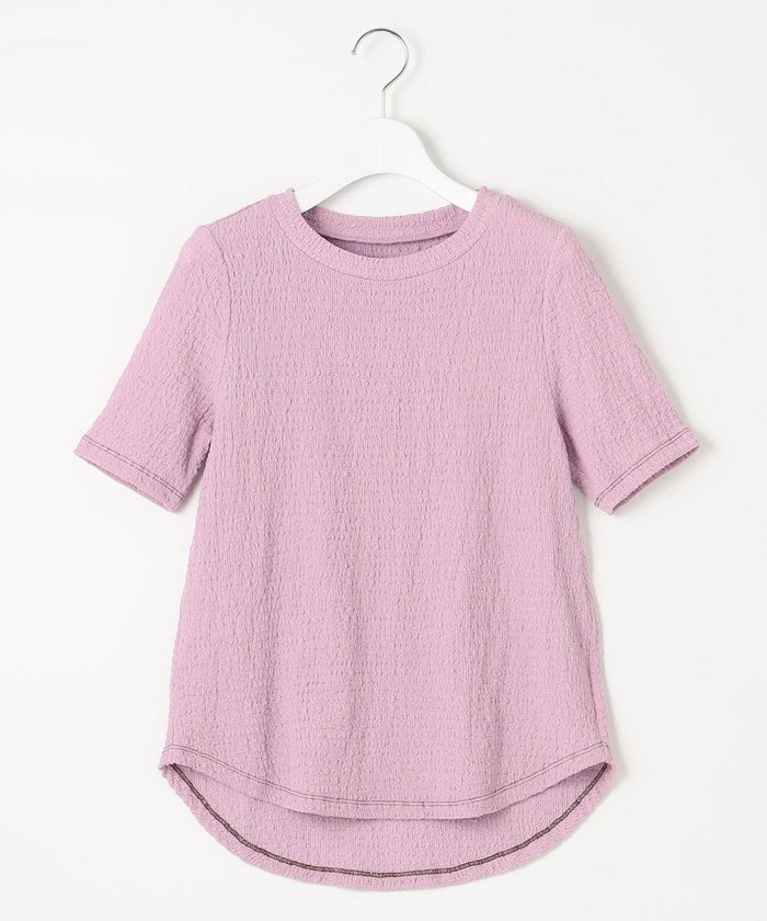 【フェルゥ/Feroux】のラッセルシャーリング Tシャツ インテリア・キッズ・メンズ・レディースファッション・服の通販 founy(ファニー) https://founy.com/ ファッション Fashion レディースファッション Fashion for Women トップス・カットソー Cut & Sew Tops シャツ・ブラウス・オフィスカジュアル Elegant Blouses & Button-Ups ロングTシャツ・Tシャツ Longline T-Shirts & Tees カットソー・ベーシックTシャツ Cut-and-Sewn Tops / Stretch Tees & Basics カットソー Cut and Sewn Top シャーリング Shirring, Ruched バランス Balance, Style Balance ラウンド Round, Round Neck ラッセル Raschel, Raschel Lace 半袖 Short Sleeve, Half Sleeve 夏 Summer 春 Spring S/S・春夏 SS, Spring/Summer, Warm Season |ID: prp329100004675141 ipo3291000000034305443