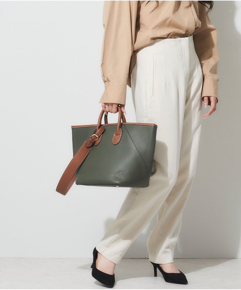 【ラ バガジェリー/LA BAGAGERIE】の【maison vert】 【シュリンク合皮・軽量】変形2WAYバッグ インテリア・キッズ・メンズ・レディースファッション・服の通販 founy(ファニー) ファッション Fashion レディースファッション Fashion for Women バッグ Bags 切替 Switching, Contrast Panel 軽量 Lightweight, Ultra Light フェイクレザー Faux Leather, PU Leather ポケット Pocket, Pocket Detail エレガント 上品 Elegant カーキ|ID: prp329100004675159 ipo3291000000034305676