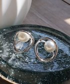 【ティアクラッセ/Tiaclasse】の捻じりフープパール付きピアス シルバー|ID: prp329100004675191 ipo3291000000033784319