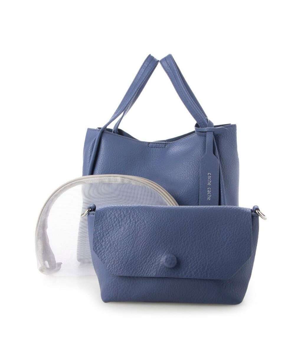 【アンビリオン/UNBILLION】のカシュカシュ cachecache / ミニショルダー付きソフトレザー調ミニトートバッグ インテリア・キッズ・メンズ・レディースファッション・服の通販 founy(ファニー) 　ファッション　Fashion　レディースファッション　Fashion for Women　バッグ　Bags　カラフル　Colorful Design　ショルダー　Shoulder, Shoulder Strap　ハンド　Hand, Handmade　ポーチ　Pouch, Small Case　ミックス　Mix, Mixed Style　メッシュ　Mesh, Net Fabric　モチーフ　Motif, Design Theme　再入荷　Restock / Back in Stock　ブルー|ID: prp329100004675203 ipo3291000000034314470