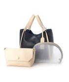 【アンビリオン/UNBILLION】のカシュカシュ cachecache / ミニショルダー付きソフトレザー調ミニトートバッグ ネイビーミックス|ID: prp329100004675203 ipo3291000000034314474