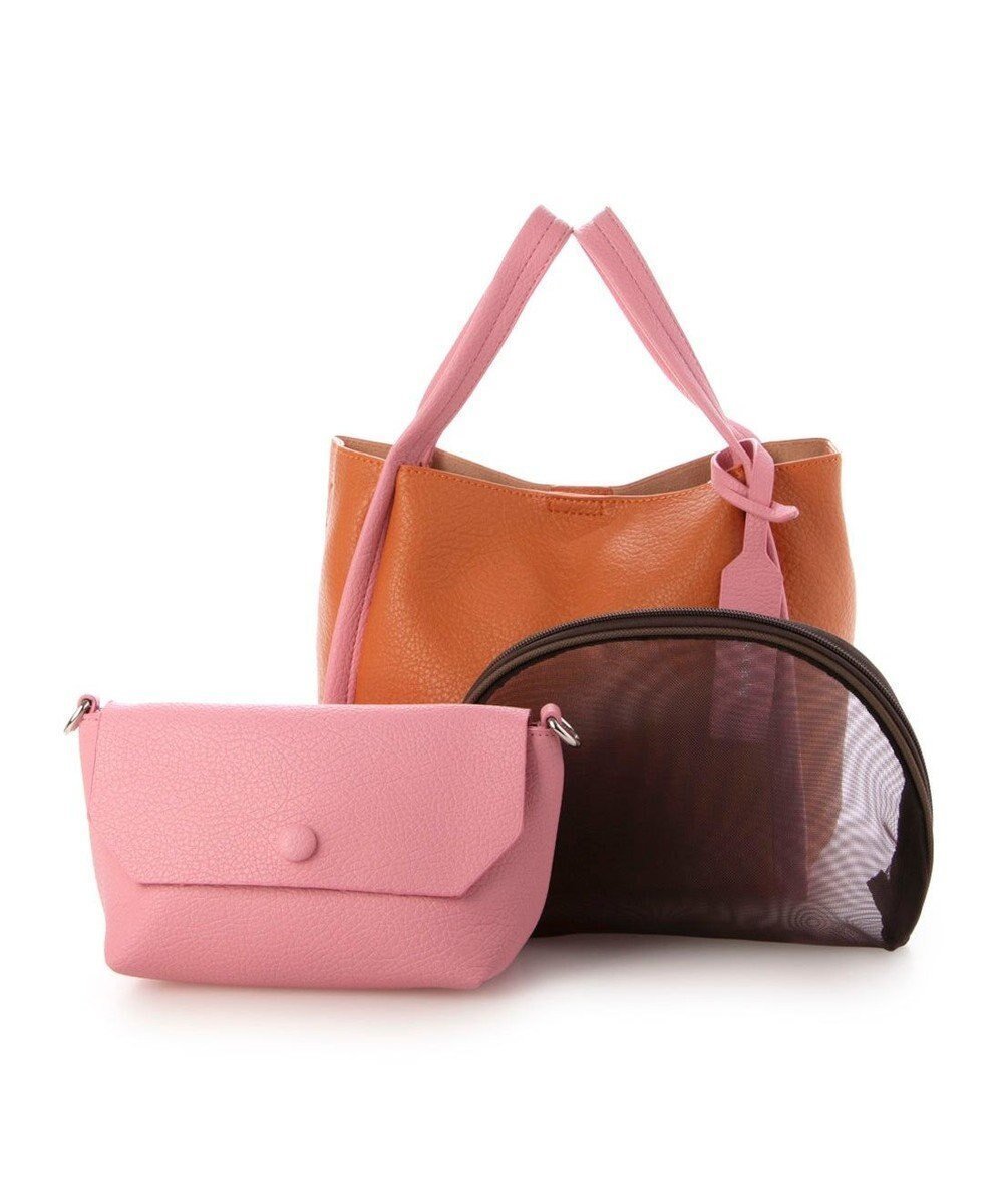 【アンビリオン/UNBILLION】のカシュカシュ cachecache / ミニショルダー付きソフトレザー調ミニトートバッグ インテリア・キッズ・メンズ・レディースファッション・服の通販 founy(ファニー) 　ファッション　Fashion　レディースファッション　Fashion for Women　バッグ　Bags　カラフル　Colorful Design　ショルダー　Shoulder, Shoulder Strap　ハンド　Hand, Handmade　ポーチ　Pouch, Small Case　ミックス　Mix, Mixed Style　メッシュ　Mesh, Net Fabric　モチーフ　Motif, Design Theme　再入荷　Restock / Back in Stock　オレンジミックス|ID: prp329100004675203 ipo3291000000034314481