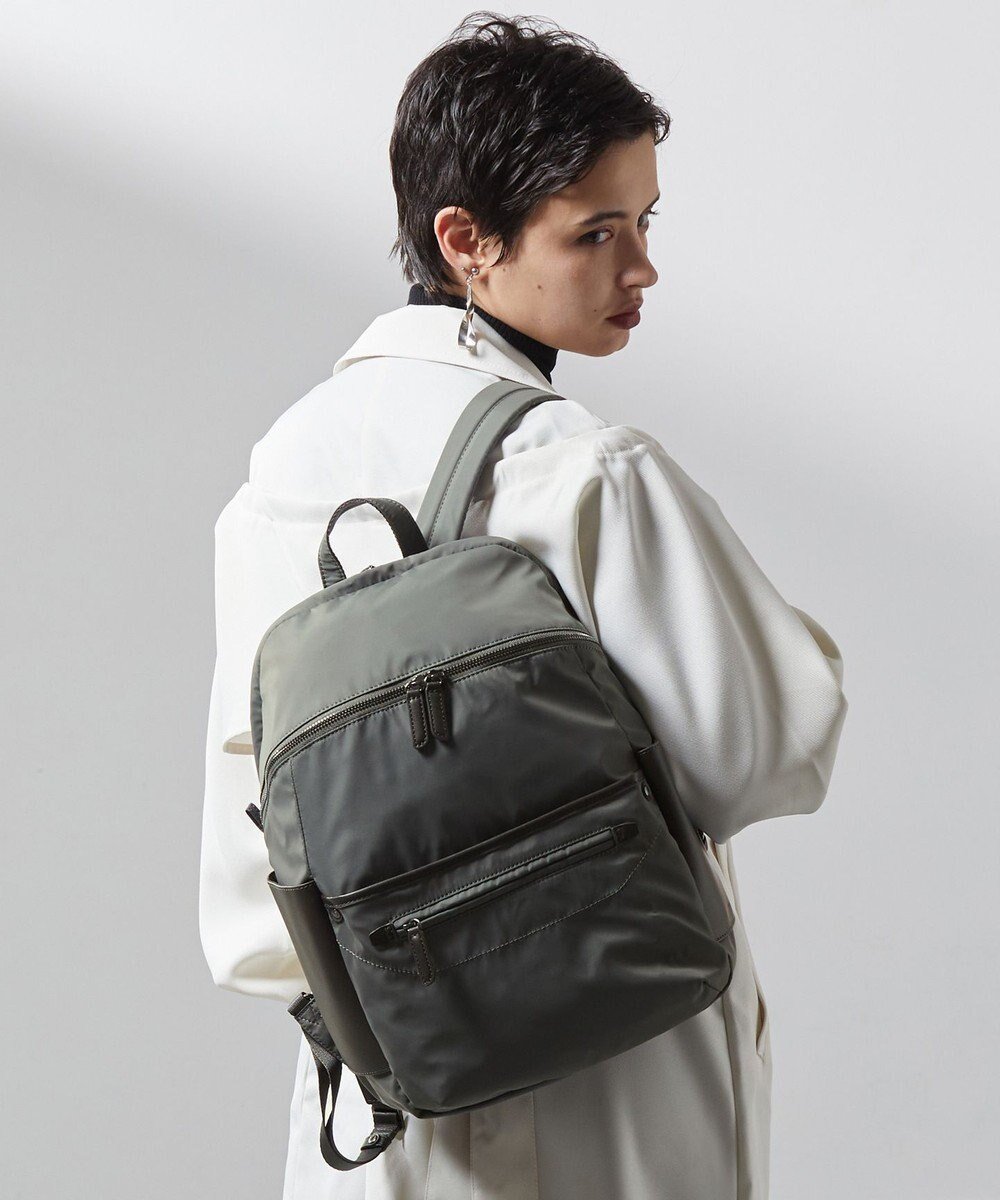 【イザック/Y'SACCS】の【ナイロンタフタ×リサイクルレザー】デイリーリュック インテリア・キッズ・メンズ・レディースファッション・服の通販 founy(ファニー) ファッション Fashion レディースファッション Fashion for Women バッグ Bags ショルダー Shoulder, Shoulder Strap シンプル Simple, Minimal スマート Smart, Elegant タフタ Taffeta, Structured Fabric トラベル Travel, Travel Gear 人気 Popular, Best Seller ポケット Pocket, Pocket Detail リュック Backpack, Rucksack ダークグレー|ID: prp329100004675216 ipo3291000000034306150
