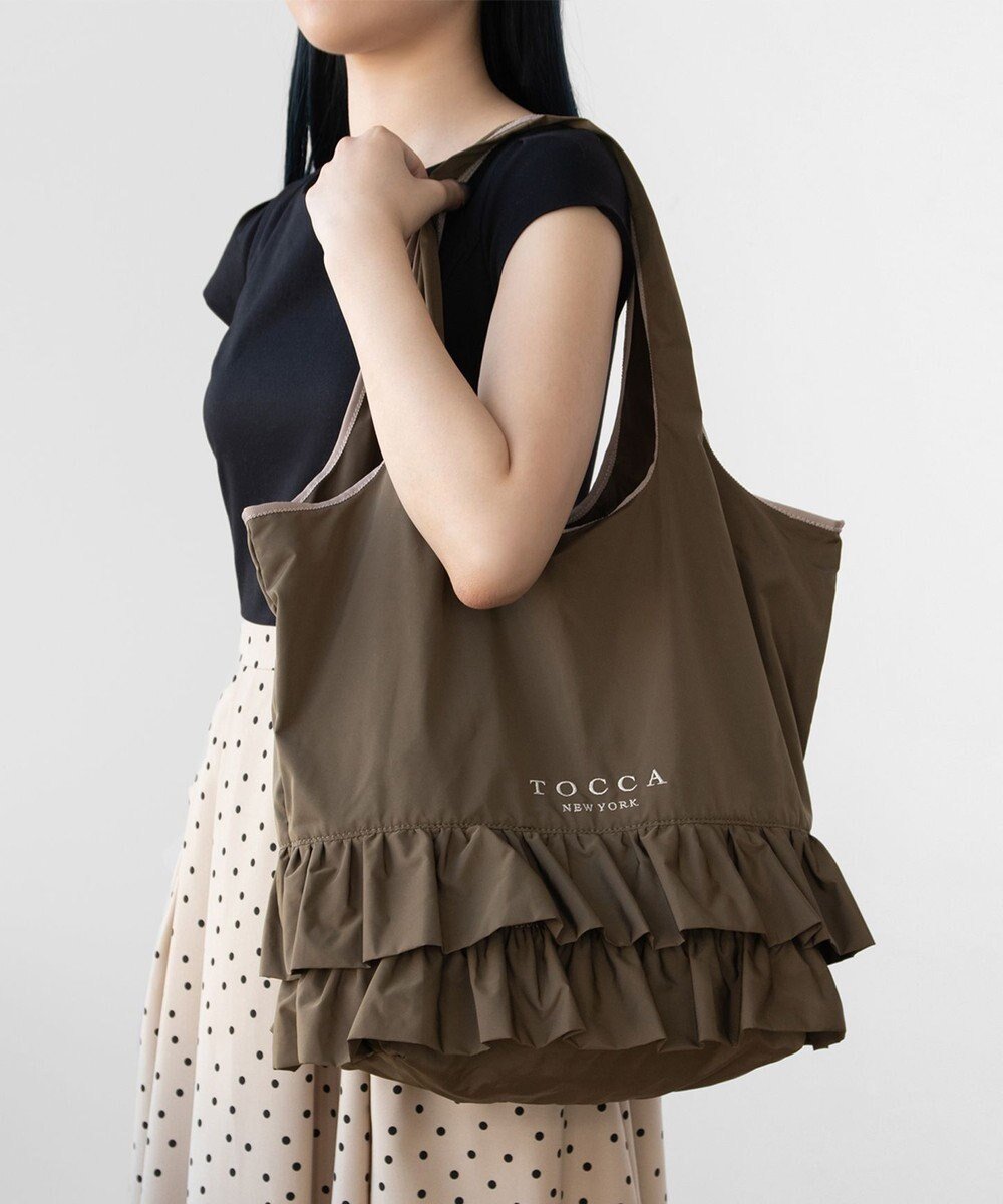 【トッカ/TOCCA】のFRILL SUBBAG サブバッグ インテリア・キッズ・メンズ・レディースファッション・服の通販 founy(ファニー) 　ファッション　Fashion　レディースファッション　Fashion for Women　バッグ　Bags　冬　Winter / This Winter　おすすめ　Recommended / Our Picks　エレガント 上品　Elegant　トリミング　Trimming, Decorative Edge　フリル　Frill, Ruffle　ボトム　Bottoms, Lower Wear　ポケット　Pocket, Pocket Detail　リュクス　Luxury, Elegant, High-End, Chic　A/W・秋冬　Autumn/Winter　財布　Wallet, Purse　ビジネス 仕事 通勤　Business / Work / Commuting　カーキ系|ID: prp329100004675223 ipo3291000000034674688