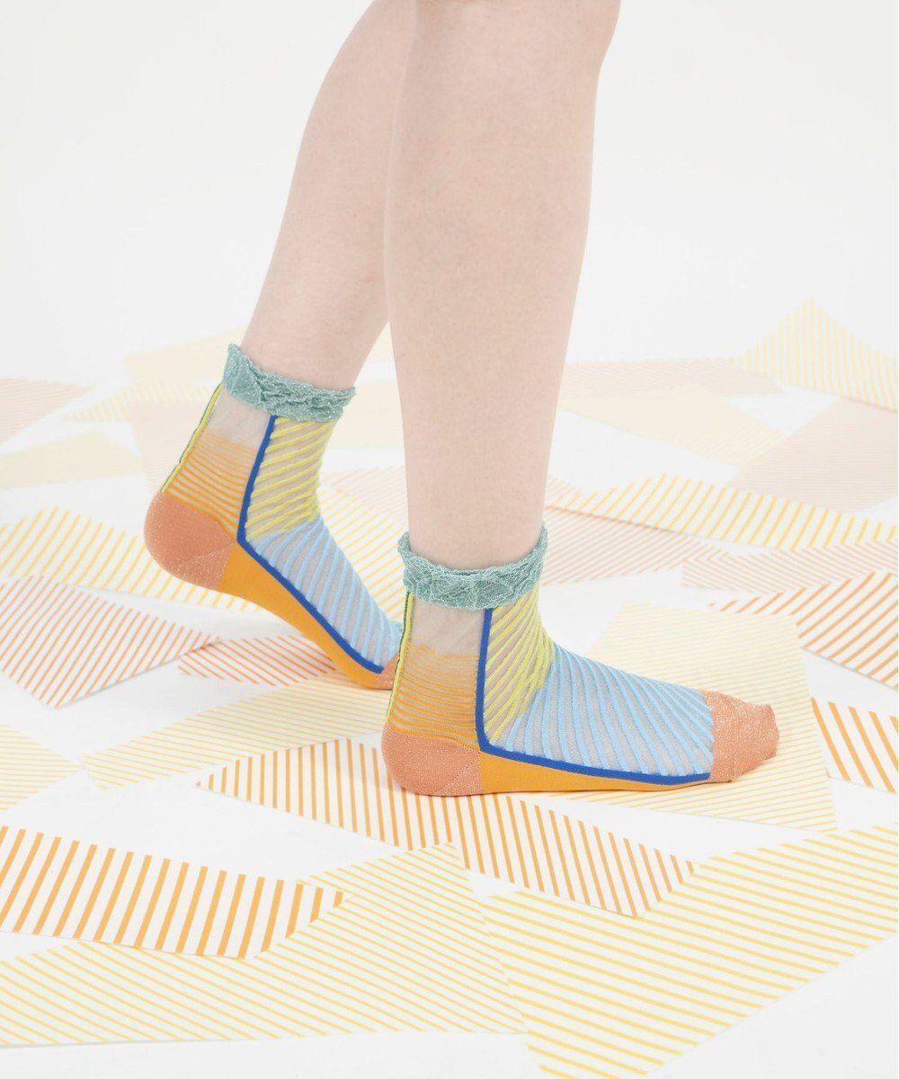 【コキュウ/COQ】のしまうま シアーストライプソックス インテリア・キッズ・メンズ・レディースファッション・服の通販 founy(ファニー) ファッション Fashion レディースファッション Fashion for Women ソックス&靴下 Socks & Hosiery レッグウェア・ストッキング Legwear & Hosiery カラフル Colorful Design コレクション Collection, Seasonal Line ストライプ Stripe, Striped Pattern ソックス Socks, Hosiery バランス Balance, Style Balance ボーダー Border, Stripe 犬 Dog ライトオレンジ|ID: prp329100004675279 ipo3291000000034306771