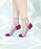 【コキュウ/COQ】の【日本製/シアー/23-25cm】しまうま ソックス パープル|ID: prp329100004675279 ipo3291000000034306772