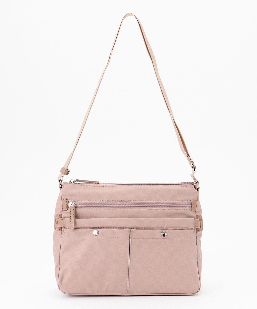 【ラ バガジェリー/LA BAGAGERIE】のモノグラム スクエアナイロンショルダー Mサイズ インテリア・キッズ・メンズ・レディースファッション・服の通販 founy(ファニー) ファッション Fashion レディースファッション Fashion for Women コーティング Coating, Coated Finish シンプル Simple, Minimal スマート Smart, Elegant プリント Print, Printed Pattern ポケット Pocket, Pocket Detail マグネット Magnet, Magnetic Closure 定番 Standard, Basic Item 軽量 Lightweight, Ultra Light ピンク|ID: prp329100004675296 ipo3291000000034306995