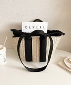 【ラ バガジェリー/LA BAGAGERIE】の【maison vert】 【ペーパー素材・多収納】ダブルハンドルかごバッグ ブラック×アイボリー|ID: prp329100004675325 ipo3291000000034314532