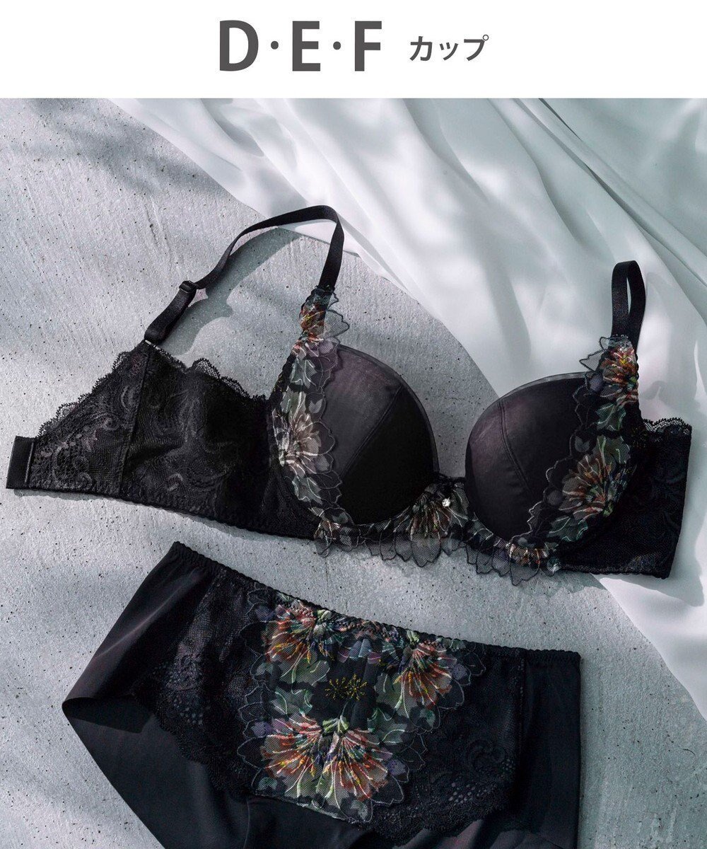 【ウィング/Wing】のWing Lesiage 【2820シリーズ】 ブラジャー 脇すっきりの着やせシルエット 背中の段差軽減 ウイング/ワコール PB2821 インテリア・キッズ・メンズ・レディースファッション・服の通販 founy(ファニー) 　ファッション　Fashion　レディースファッション　Fashion for Women　おすすめ　Recommended / Our Picks　アンダー　Underwear Essentials　エアリー　Airy Texture　チュール　Tulip, Tulip Motif　フィット　Fit, Slim Fit　ブラジャー　Bra, Lingerie　プリント　Print, Printed Pattern　レース　Lace, Lace Fabric　エレガント 上品　Elegant　ブラック|ID: prp329100004675346 ipo3291000000033784906