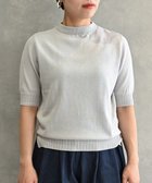 【ムーク/muuc】の〈高品質シルク&スーピマ超長綿〉〈洗えるニット〉半袖ボトルネックプルオーバー ライトグレー|ID: prp329100004675376 ipo3291000000034315326