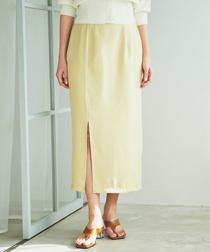 【フェルゥ/Feroux】のソフトツイルナロースリット スカート インテリア・キッズ・メンズ・レディースファッション・服の通販 founy(ファニー) https://founy.com/ ファッション Fashion レディースファッション Fashion for Women スカート Skirts カーディガン Cardigan, Knitwear ギャザー Gathered, Ruffled コンパクト Compact, Small Size スリット Slit, Slit Detail ツイル Twist, Twisted Detail バランス Balance, Style Balance フラット Flat, Flat Shoes エレガント 上品 Elegant 夏 Summer 春 Spring S/S・春夏 SS, Spring/Summer, Warm Season |ID: prp329100004675380 ipo3291000000034315363