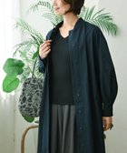 【ムーク/muuc】の〈2WAY〉〈遠州織物の工場で織られた上質なコットン生地〉スタンドカラー 羽織り&シャツワンピース ネイビー|ID: prp329100004675444 ipo3291000000034316371