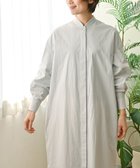 【ムーク/muuc】の〈2WAY〉〈遠州織物の工場で織られた上質なコットン生地〉スタンドカラー 羽織り&シャツワンピース ライトグレー|ID: prp329100004675444 ipo3291000000034316372