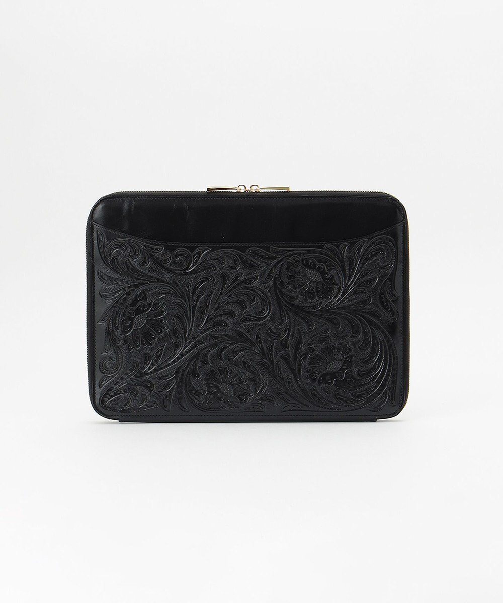 【グレース コンチネンタル/GRACE CONTINENTAL】のCarving PC case インテリア・キッズ・メンズ・レディースファッション・服の通販 founy(ファニー) 　ファッション　Fashion　レディースファッション　Fashion for Women　ヴィンテージ　Vintage Style　スリム　Slim, Slim Fit　定番　Standard, Basic Item　ハンド　Hand, Handmade　ベーシック　Basic, Essential　ポケット　Pocket, Pocket Detail　ビジネス 仕事 通勤　Business / Work / Commuting　ブラック|ID: prp329100004675449 ipo3291000000033785313