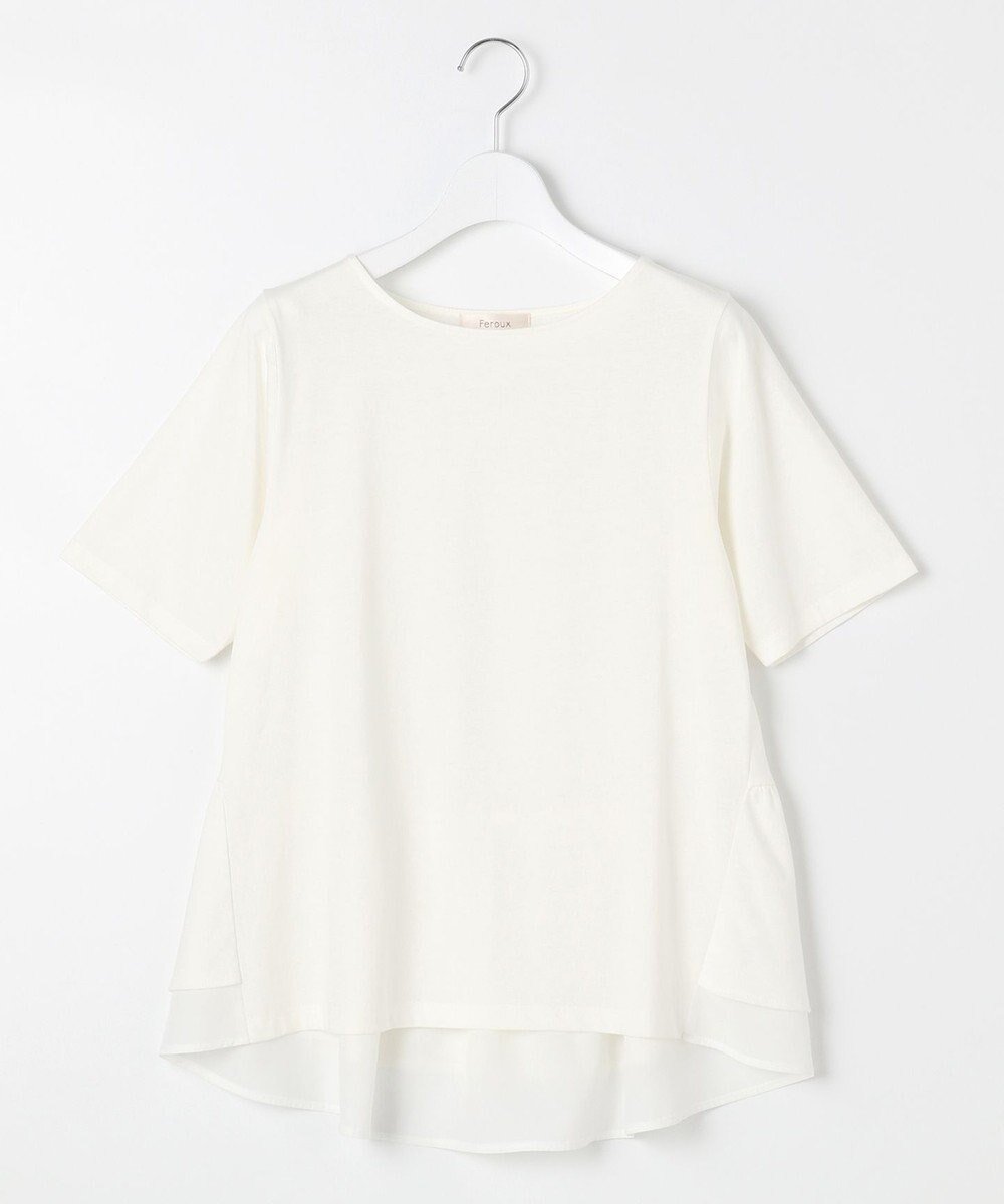 【フェルゥ/Feroux】の【UVケア】バックペプラムチュニック Tシャツ インテリア・キッズ・メンズ・レディースファッション・服の通販 founy(ファニー) 　ファッション　Fashion　レディースファッション　Fashion for Women　トップス・カットソー　Cut & Sew Tops　シャツ・ブラウス・オフィスカジュアル　Elegant Blouses & Button-Ups　ロングTシャツ・Tシャツ　Longline T-Shirts & Tees　カットソー・ベーシックTシャツ　Cut-and-Sewn Tops / Stretch Tees & Basics　カットソー　Cut and Sewn Top　ペプラム　Peplum, Flared Hem　ボトム　Bottoms, Lower Wear　人気　Popular, Best Seller　夏　Summer　定番　Standard, Basic Item　春　Spring　S/S・春夏　SS, Spring/Summer, Warm Season　ホワイト系|ID: prp329100004675452 ipo3291000000033785336