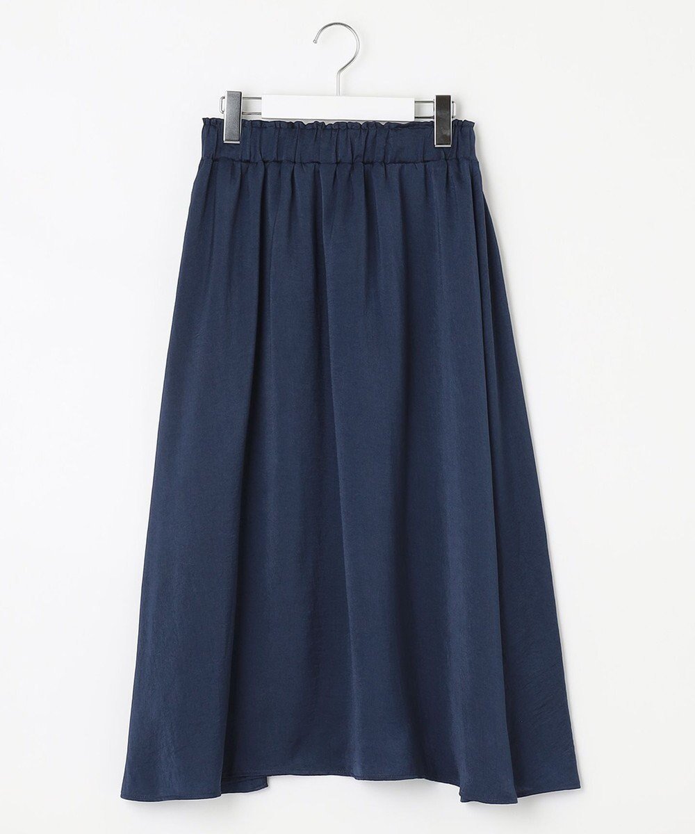 【フェルゥ/Feroux】のサテンギャザー スカート インテリア・キッズ・メンズ・レディースファッション・服の通販 founy(ファニー) 　ファッション　Fashion　レディースファッション　Fashion for Women　スカート　Skirts　ギャザー　Gathered, Ruffled　サテン　Satin, Glossy Fabric　セットアップ　Set-Up, Coordinated Outfit　ヴィンテージ　Vintage Style　夏　Summer　春　Spring　S/S・春夏　SS, Spring/Summer, Warm Season　ネイビー系|ID: prp329100004675454 ipo3291000000033785346