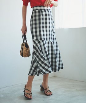 【フェルゥ/Feroux】の【洗える】チェックマーメイド スカート 人気、トレンドファッション・服の通販 founy(ファニー) ファッション Fashion レディースファッション Fashion for Women スカート Skirts アシンメトリー Asymmetrical Style カットソー Cut and Sewn Top シンプル Simple, Minimal チェック Check, Plaid, Tartan マーメイド Mermaid, Fishtail Silhouette 夏 Summer 春 Spring S/S・春夏 SS, Spring/Summer, Warm Season 洗える Machine Washable |ID:prp329100004675475