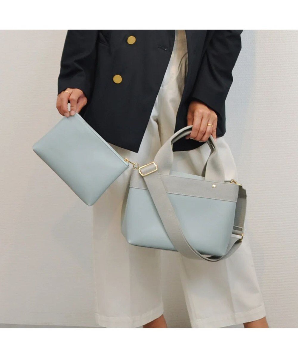 【アンビリオン/UNBILLION】のcachecache テープディテール2wayパーテーショントート インテリア・キッズ・メンズ・レディースファッション・服の通販 founy(ファニー) 　ファッション　Fashion　レディースファッション　Fashion for Women　バッグ　Bags　カラフル　Colorful Design　ショルダー　Shoulder, Shoulder Strap　財布　Wallet, Purse　ハンド　Hand, Handmade　ポケット　Pocket, Pocket Detail　ポーチ　Pouch, Small Case　ミックス　Mix, Mixed Style　モチーフ　Motif, Design Theme　再入荷　Restock / Back in Stock　サックスブルー|ID: prp329100004675503 ipo3291000000034316602