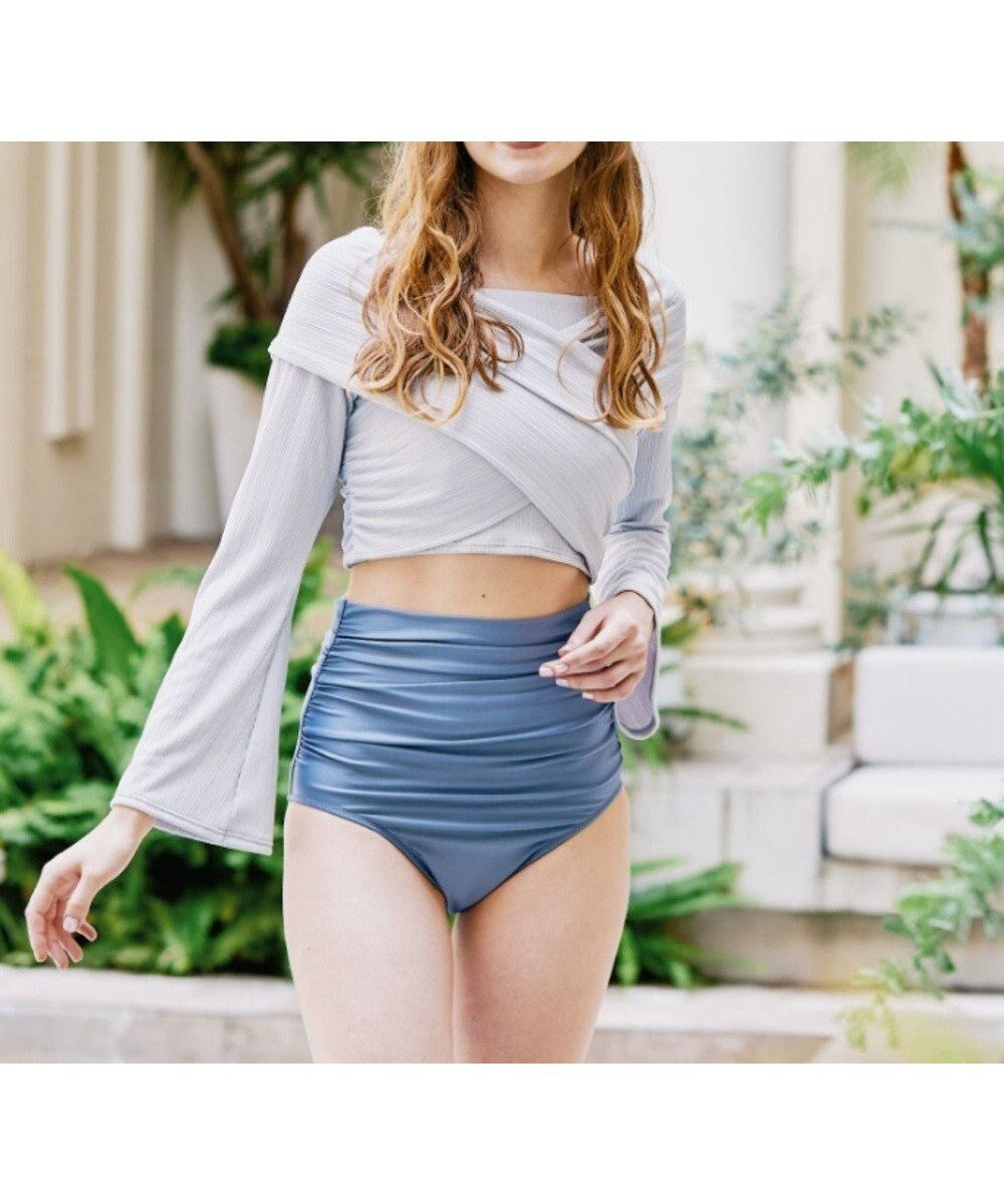 【三愛水着楽園/San-ai Resort】の【SALE】トップス付き3点セット水着 9M 【San-ai Resort(サンアイリゾート)】 インテリア・キッズ・メンズ・レディースファッション・服の通販 founy(ファニー) ファッション Fashion レディースファッション Fashion for Women 水着 Swimwear レディース水着・ビーチウェア Swimwear & Beachwear ギャザー Gathered, Ruffled クール Cool, Chic ショーツ Shorts, Short Pants シンプル Simple, Minimal ストレッチ Stretch, Stretchy Fabric スリーブ Sleeve, Long Sleeve / Short Sleeve ハイネック High Neck, Mock Neck バランス Balance, Style Balance 夏 Summer S/S・春夏 SS, Spring/Summer, Warm Season 水着 Swimsuit, Swimwear A/W・秋冬 Autumn/Winter パープル|ID: prp329100004675506 ipo3291000000034316640