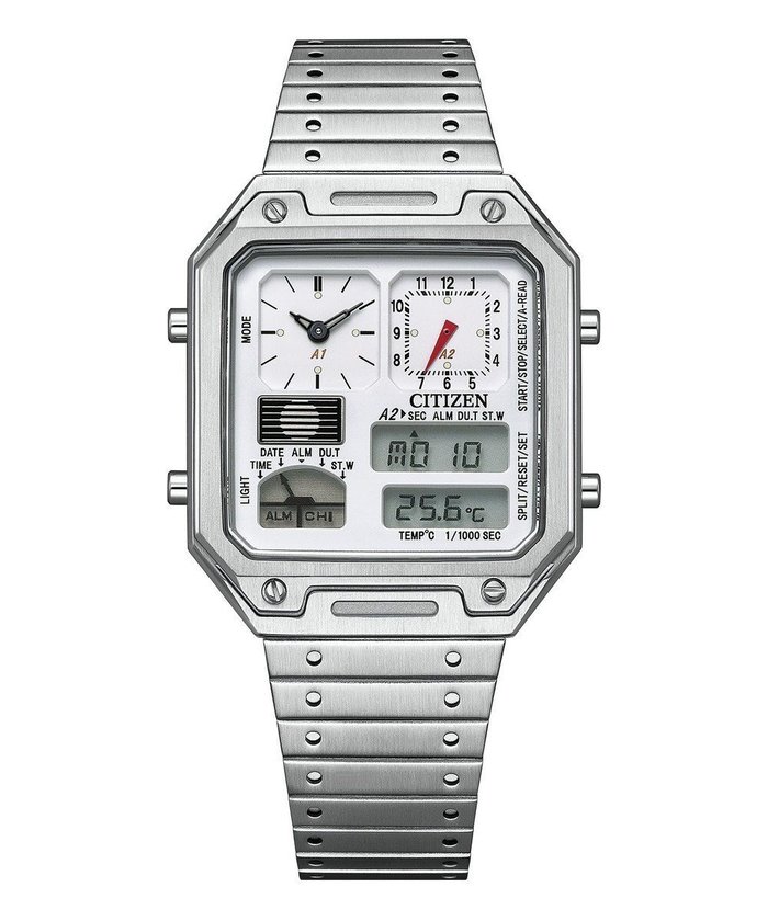 【シチズン/CITIZEN】の【復刻デザイン】1982年の「サーモセンサー」を現代風にリバイバル 温度センサー搭載のコンビネーションウオッチ インテリア・キッズ・メンズ・レディースファッション・服の通販 founy(ファニー) https://founy.com/ ファッション Fashion レディースファッション Fashion for Women 腕時計 Wristwatch ガラス Glass, Glassware クリスタル Crystal, Swarovski 時計 Watch, Wristwatch |ID: prp329100004675601 ipo3291000000033785846