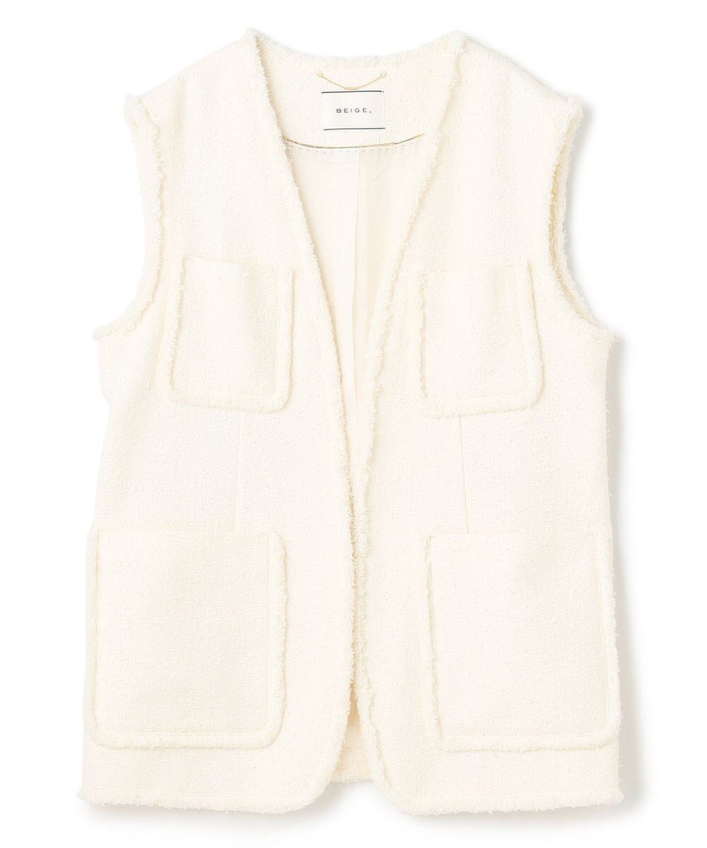 【ベイジ,/BEIGE,】の【VERY3月号掲載】DAHLIA / ツイードジレ 人気、トレンドファッション・服の通販 founy(ファニー) 　雑誌掲載アイテム　Magazine Picks & Fashion Features　ファッション雑誌　Fashion Magazines　ヴェリィ　VERY　ファッション　Fashion　レディースファッション　Fashion for Women　アウター　Coat / Outerwear Collection　トップス・カットソー　Cut & Sew Tops　ベスト&ジレ / 重ね着スタイル　Vests & Gilets　2023年　2023　2023春夏・S/S　Spring/Summer 2023 SS23　3月号　March Issue　イタリア　Italy　インナー　Innerwear　シンプル　Simple, Minimal　ツイード　Twill, Twill Weave　ベスト　Vest, Waistcoat　ポケット　Pocket, Pocket Detail　リラックス　Relax, Relaxed Fit　エレガント 上品　Elegant　夏　Summer　春　Spring　S/S・春夏　SS, Spring/Summer, Warm Season　雑誌　Magazine, Fashion Magazine　 other-1|ID: prp329100004675607 ipo3291000000033785864