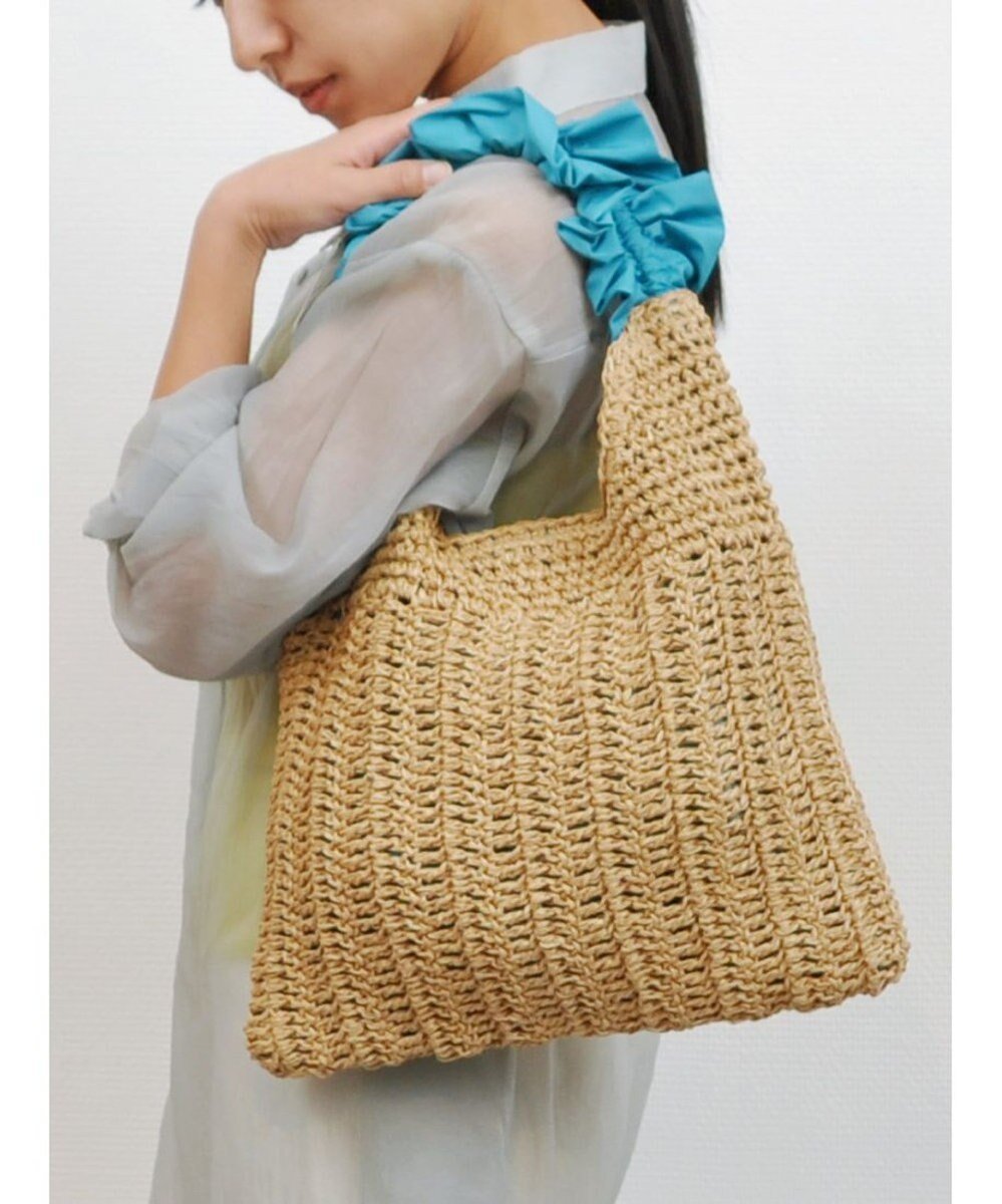 【アンビリオン/UNBILLION】のcachecache フリルワンハンドルペーパー手編みトート インテリア・キッズ・メンズ・レディースファッション・服の通販 founy(ファニー) 　ファッション　Fashion　レディースファッション　Fashion for Women　バッグ　Bags　カラフル　Colorful Design　ショルダー　Shoulder, Shoulder Strap　財布　Wallet, Purse　トレンド　Trend, Trending Now　手編み　Hand-Knitted, Handmade Knit　ハンド　Hand, Handmade　フェミニン　Feminine, Girly　フリル　Frill, Ruffle　ポーチ　Pouch, Small Case　ミックス　Mix, Mixed Style　モチーフ　Motif, Design Theme　再入荷　Restock / Back in Stock　ブルー|ID: prp329100004675610 ipo3291000000034317324