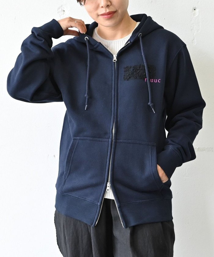 【ムーク/muuc】の〈コットン100% 12.7オンス生地&裏面パイル〉花刺繍のWジップパーカー インテリア・キッズ・メンズ・レディースファッション・服の通販 founy(ファニー) https://founy.com/ ファッション Fashion レディースファッション Fashion for Women トップス・カットソー Cut & Sew Tops レディースパーカー・カジュアルフーディー Casual Hoodies & Sweatshirts キャンバス Canvas, Canvas Fabric スウェット / スエット Sweatshirt, Sweatwear 手編み Hand-Knitted, Handmade Knit パターン Pattern, Design Print パーカー Hoodie, Parka A/W・秋冬 Autumn/Winter S/S・春夏 SS, Spring/Summer, Warm Season 再入荷 Restock / Back in Stock 夏 Summer エレガント 上品 Elegant |ID: prp329100004675611 ipo3291000000034317347