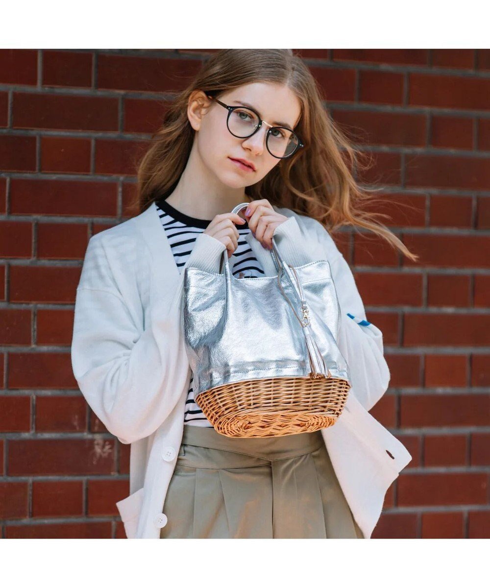 【アンビリオン/UNBILLION】のperche 牛革×ヤナギ底2wayトートバッグ インテリア・キッズ・メンズ・レディースファッション・服の通販 founy(ファニー) 　ファッション　Fashion　レディースファッション　Fashion for Women　バッグ　Bags　ショルダー　Shoulder, Shoulder Strap　シルバー|ID: prp329100004675625 ipo3291000000034317479