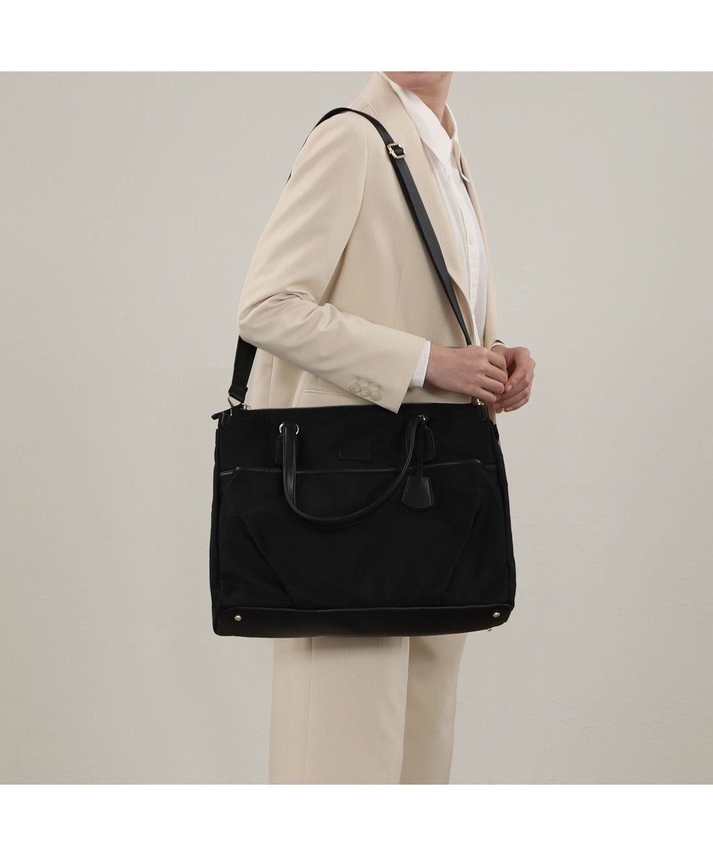 【エースバッグズアンドラゲッジ/ACE BAGS & LUGGAGE】のace.エセンシアレディースビジネス トートバッグ A4 14.0インチサイズ 11482 インテリア・キッズ・メンズ・レディースファッション・服の通販 founy(ファニー) 　ファッション　Fashion　レディースファッション　Fashion for Women　バッグ　Bags　クッション　Cushion, Throw Pillow　コンパクト　Compact, Small Size　ショルダー　Shoulder, Shoulder Strap　シンプル　Simple, Minimal　ストライプ　Stripe, Striped Pattern　ポケット　Pocket, Pocket Detail　リュック　Backpack, Rucksack　ワーク　Workwear, Utility Style　ビジネス 仕事 通勤　Business / Work / Commuting　ブラック|ID: prp329100004675772 ipo3291000000036062600