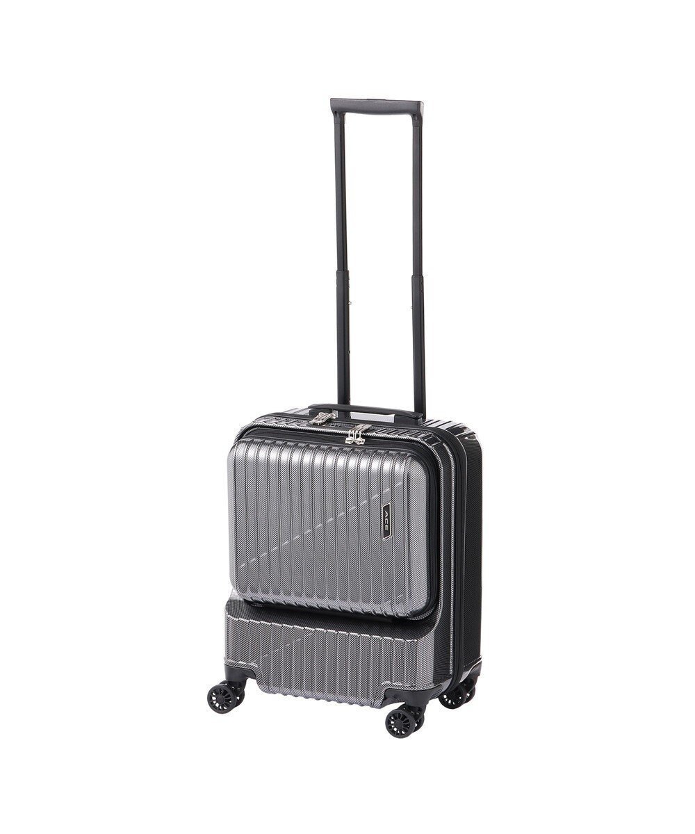 【エースバッグズアンドラゲッジ/ACE BAGS & LUGGAGE】のACE クレスタ フロントポケット付きスーツケース 2~3泊 機内持ち込み 06315 エース インテリア・キッズ・メンズ・レディースファッション・服の通販 founy(ファニー) 　ファッション　Fashion　レディースファッション　Fashion for Women　スーツ　Business Suits & Workwear　スーツケース キャリーケース　Suitcase / Carry Case　フロント　Front, Front Design　ポケット　Pocket, Pocket Detail　メッシュ　Mesh, Net Fabric　ブラックカーボン|ID: prp329100004675774 ipo3291000000033786490