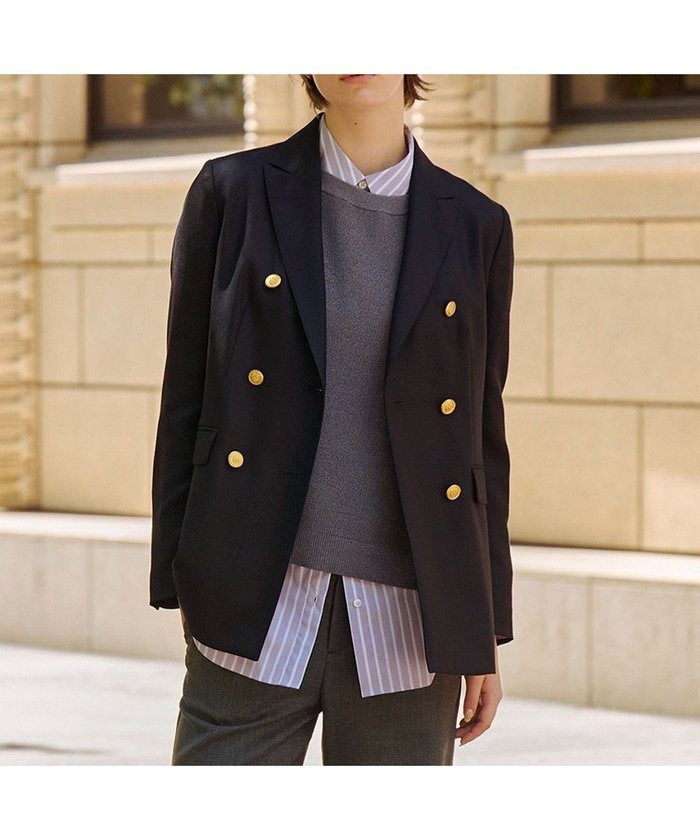 【ジェイ プレス/J.PRESS】のオックス ダブル テーラードジャケット インテリア・キッズ・メンズ・レディースファッション・服の通販 founy(ファニー) https://founy.com/ ファッション Fashion レディースファッション Fashion for Women アウター Coat / Outerwear Collection レディースジャケット・軽アウター Jackets テーラードジャケット / 通勤・きれいめスタイル Tailored Jackets & Blazers オックス Oxford Fabric シルク Silk, 100% Silk ジャケット Jacket, Outerwear ダブル Double, Double-Breasted マニッシュ Mannish, Boyish メタル Metal, Metal Parts リラックス Relax, Relaxed Fit エレガント 上品 Elegant A/W・秋冬 Autumn/Winter |ID: prp329100004675806 ipo3291000000034134677