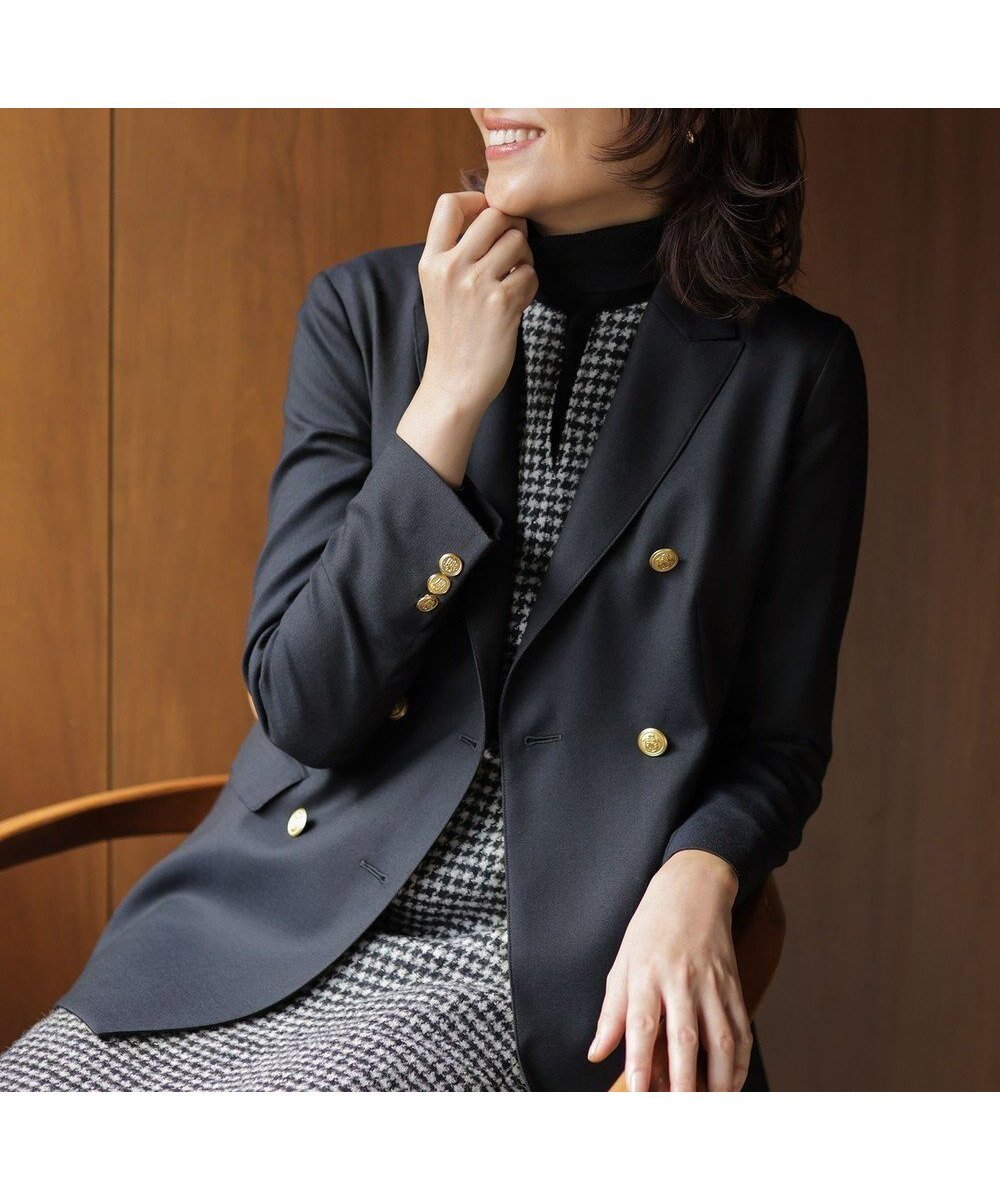 【ジェイ プレス/J.PRESS】のオックス ダブル テーラードジャケット インテリア・キッズ・メンズ・レディースファッション・服の通販 founy(ファニー) 　ファッション　Fashion　レディースファッション　Fashion for Women　アウター　Coat / Outerwear Collection　レディースジャケット・軽アウター　Jackets　テーラードジャケット / 通勤・きれいめスタイル　Tailored Jackets & Blazers　オックス　Oxford Fabric　シルク　Silk, 100% Silk　ジャケット　Jacket, Outerwear　ダブル　Double, Double-Breasted　マニッシュ　Mannish, Boyish　メタル　Metal, Metal Parts　リラックス　Relax, Relaxed Fit　エレガント 上品　Elegant　A/W・秋冬　Autumn/Winter　ネイビー系|ID: prp329100004675806 ipo3291000000034675675