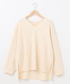 【シェアパーク/SHARE PARK】のサイドスリットVネックニット 人気、トレンドファッション・服の通販 founy(ファニー) ファッション Fashion レディースファッション Fashion for Women トップス・カットソー Cut & Sew Tops ニット Knit Tops & Sweaters Vネックトップス V-Neck Tops / V-Cut Neckline Shirts イレギュラーヘム Irregular Hem カットソー Cut and Sewn Top シンプル Simple, Minimal スリット Slit, Slit Detail セーター Sweater, Knitwear 切替 Switching, Contrast Panel A/W・秋冬 Autumn/Winter thumbnail オフホワイト|ID: prp329100004675831 ipo3291000000033786667