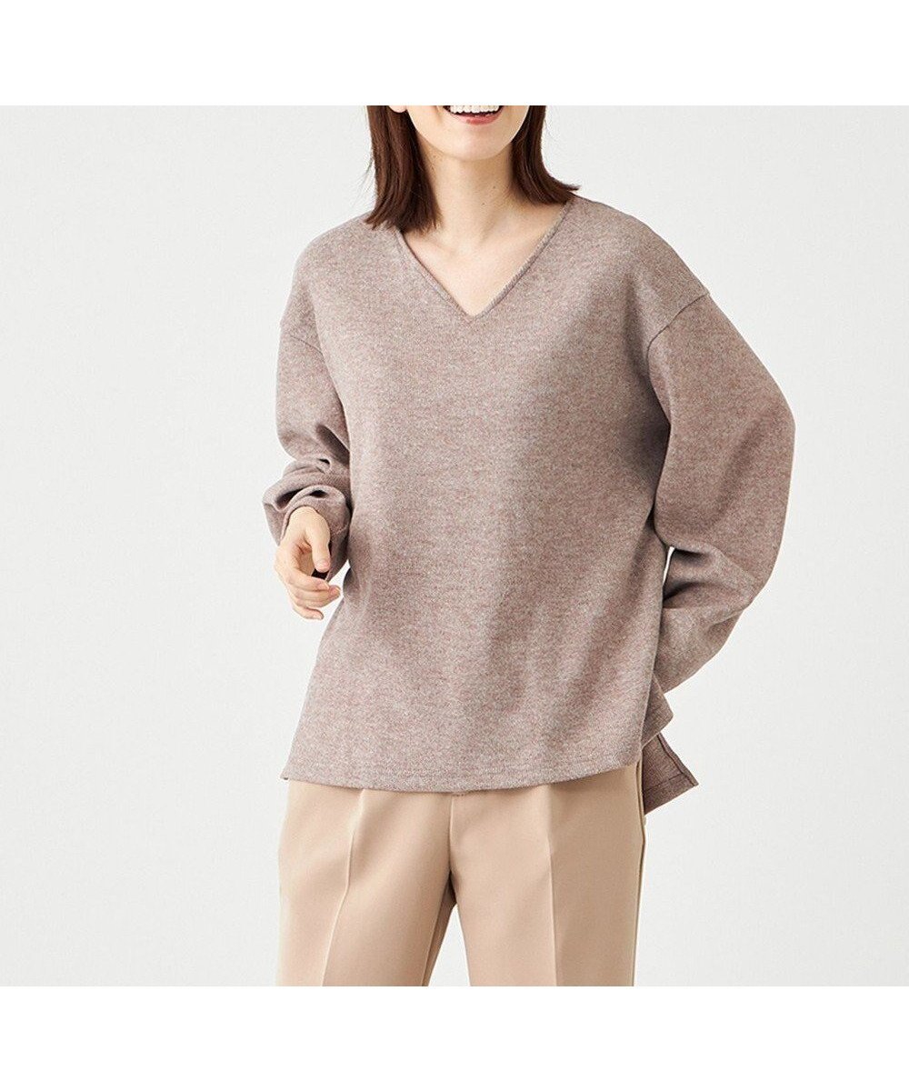 【シェアパーク/SHARE PARK】のサイドスリットVネックニット インテリア・キッズ・メンズ・レディースファッション・服の通販 founy(ファニー) 　ファッション　Fashion　レディースファッション　Fashion for Women　トップス・カットソー　Cut & Sew Tops　ニット　Knit Tops & Sweaters　Vネックトップス　V-Neck Tops / V-Cut Neckline Shirts　イレギュラーヘム　Irregular Hem　カットソー　Cut and Sewn Top　シンプル　Simple, Minimal　スリット　Slit, Slit Detail　セーター　Sweater, Knitwear　切替　Switching, Contrast Panel　A/W・秋冬　Autumn/Winter　モカ|ID: prp329100004675831 ipo3291000000033786668