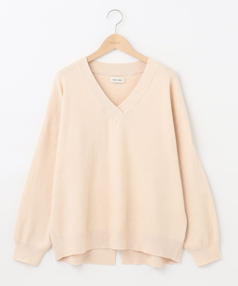 【シェアパーク/SHARE PARK】のソフトタッチVネックニット インテリア・キッズ・メンズ・レディースファッション・服の通販 founy(ファニー)  ファッション Fashion レディースファッション Fashion for Women トップス・カットソー Cut & Sew Tops ニット Knit Tops & Sweaters Vネックトップス V-Neck Tops / V-Cut Neckline Shirts シンプル Simple, Minimal セーター Sweater, Knitwear トレンド Trend, Trending Now ボトム Bottoms, Lower Wear A/W・秋冬 Autumn/Winter オフホワイト|ID: prp329100004675835 ipo3291000000034319249
