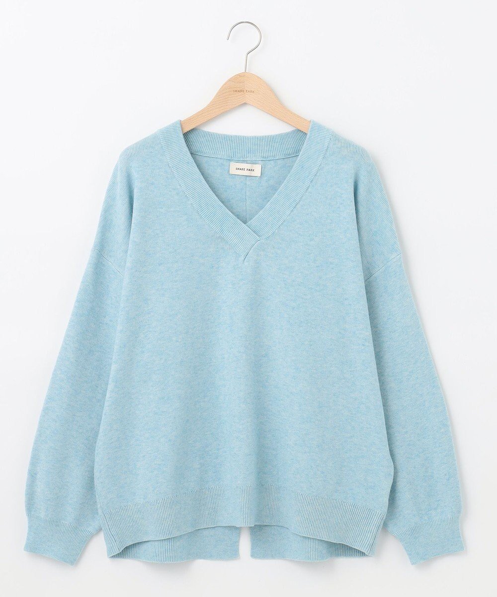 【シェアパーク/SHARE PARK】のソフトタッチVネックニット インテリア・キッズ・メンズ・レディースファッション・服の通販 founy(ファニー)  ファッション Fashion レディースファッション Fashion for Women トップス・カットソー Cut & Sew Tops ニット Knit Tops & Sweaters Vネックトップス V-Neck Tops / V-Cut Neckline Shirts シンプル Simple, Minimal セーター Sweater, Knitwear トレンド Trend, Trending Now ボトム Bottoms, Lower Wear A/W・秋冬 Autumn/Winter スカイブルー|ID: prp329100004675835 ipo3291000000034319253