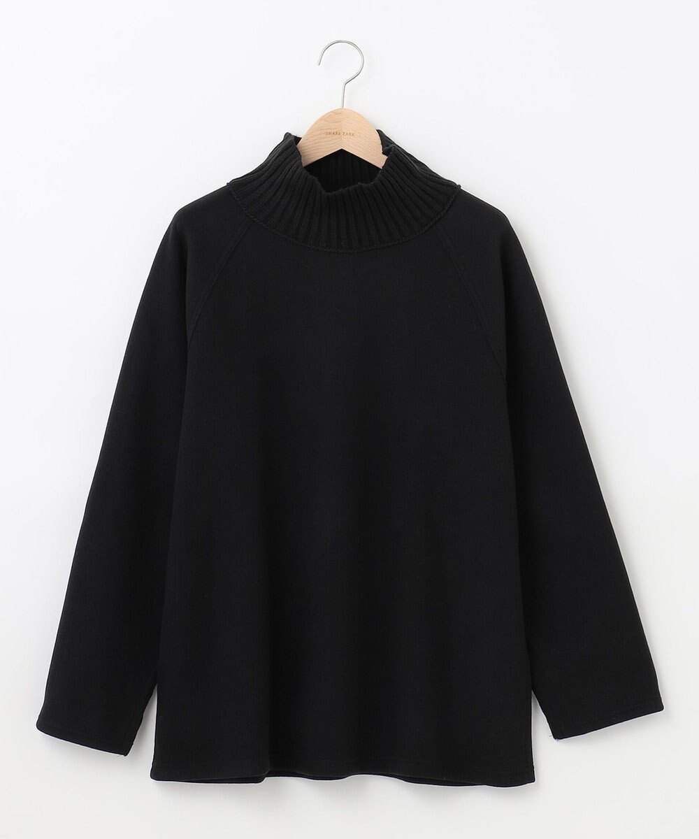 【シェアパーク/SHARE PARK】のラグランスリープハイネックプルオーバー インテリア・キッズ・メンズ・レディースファッション・服の通販 founy(ファニー) 　ファッション　Fashion　レディースファッション　Fashion for Women　トップス・カットソー　Cut & Sew Tops　シャツ・ブラウス・オフィスカジュアル　Elegant Blouses & Button-Ups　ロングTシャツ・Tシャツ　Longline T-Shirts & Tees　カジュアルプルオーバー・ニットトップス　Pullovers & Knit Tops / Casual Pullovers　カットソー・ベーシックTシャツ　Cut-and-Sewn Tops / Stretch Tees & Basics　カットソー　Cut and Sewn Top　スリーブ　Sleeve, Long Sleeve / Short Sleeve　ハイネック　High Neck, Mock Neck　メルトン　Melton, Heavy Wool　A/W・秋冬　Autumn/Winter　ブラック|ID: prp329100004675837 ipo3291000000036295540