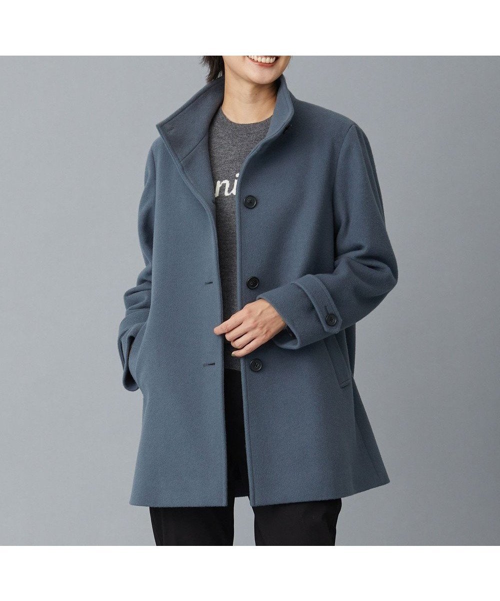 【ジェイ プレス/J.PRESS】のショートビーバー スタンドカラー コート インテリア・キッズ・メンズ・レディースファッション・服の通販 founy(ファニー) 　ファッション　Fashion　レディースファッション　Fashion for Women　アウター　Coat / Outerwear Collection　コート・ロングコート・ピーコート　Long Coats, Peacoats & More　レディースジャケット・軽アウター　Jackets　エレガント 上品　Elegant　ショート　Short, Short Length　ジャケット　Jacket, Outerwear　スタンダード　Standard, Basic　スタンド　Stand Collar, Upright Stand　ベーシック　Basic, Essential　A/W・秋冬　Autumn/Winter　ダルブルー系|ID: prp329100004675876 ipo3291000000033786809