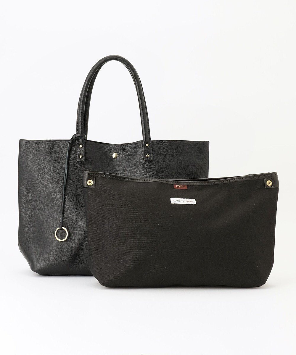 【アンビリオン/UNBILLION】の【テレビ ドラマ着用アイテム】Otias シュリンクレザートートバッグ インテリア・キッズ・メンズ・レディースファッション・服の通販 founy(ファニー) 　ファッション　Fashion　レディースファッション　Fashion for Women　バッグ　Bags　キャンバス　Canvas, Canvas Fabric　シンプル　Simple, Minimal　チャーム　Charm, Pendant　フロント　Front, Front Design　ポーチ　Pouch, Small Case　日本製　Made In Japan　夏　Summer　ブラック|ID: prp329100004675880 ipo3291000000034256121