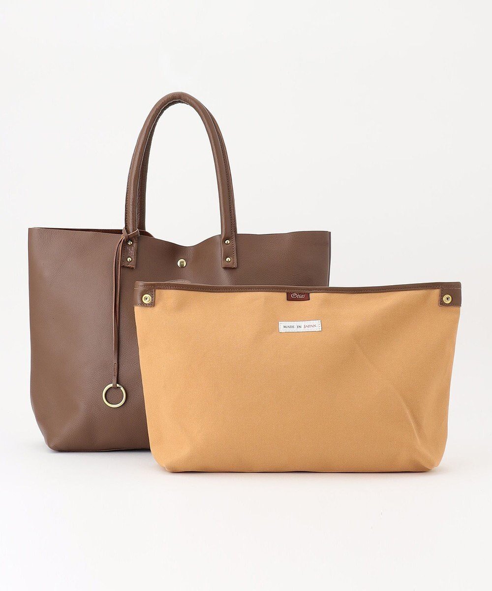 【アンビリオン/UNBILLION】の【テレビ ドラマ着用アイテム】Otias シュリンクレザートートバッグ インテリア・キッズ・メンズ・レディースファッション・服の通販 founy(ファニー) 　ファッション　Fashion　レディースファッション　Fashion for Women　バッグ　Bags　キャンバス　Canvas, Canvas Fabric　シンプル　Simple, Minimal　チャーム　Charm, Pendant　フロント　Front, Front Design　ポーチ　Pouch, Small Case　日本製　Made In Japan　夏　Summer　ブラウン|ID: prp329100004675880 ipo3291000000034256122