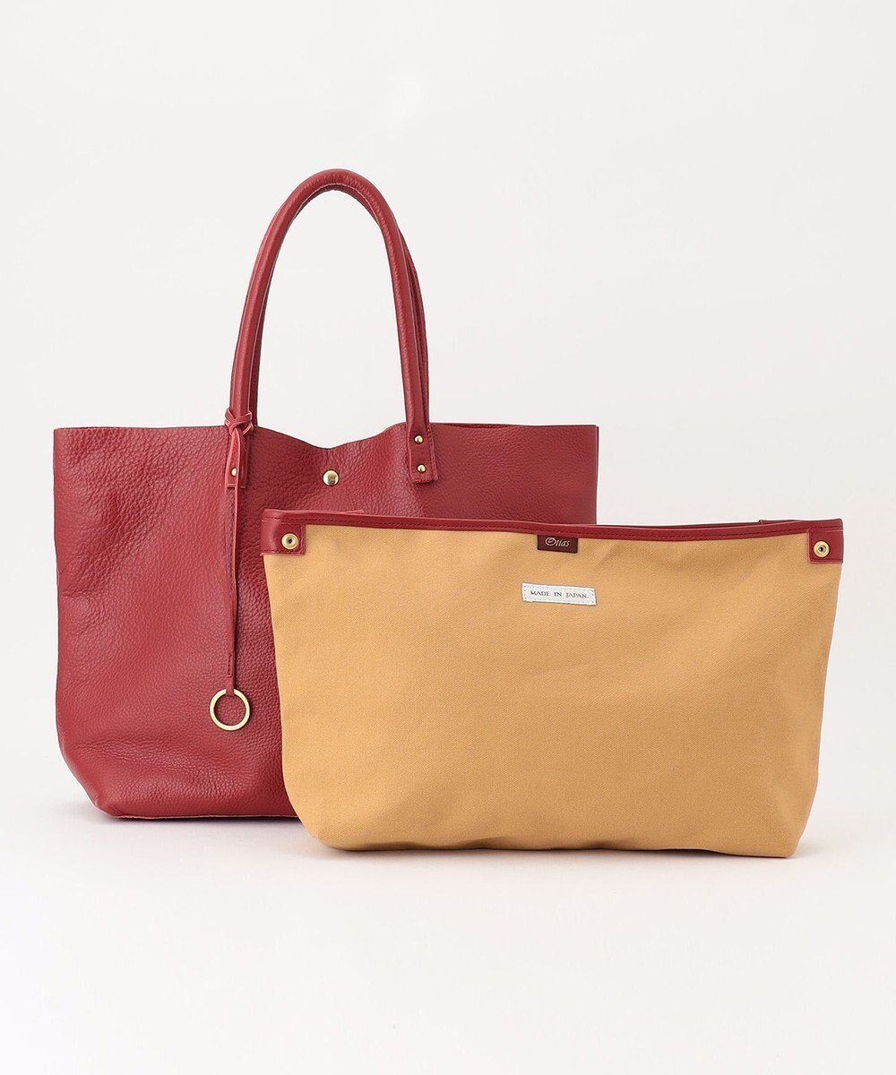 【アンビリオン/UNBILLION】の【テレビ ドラマ着用アイテム】Otias シュリンクレザートートバッグ インテリア・キッズ・メンズ・レディースファッション・服の通販 founy(ファニー) 　ファッション　Fashion　レディースファッション　Fashion for Women　バッグ　Bags　キャンバス　Canvas, Canvas Fabric　シンプル　Simple, Minimal　チャーム　Charm, Pendant　フロント　Front, Front Design　ポーチ　Pouch, Small Case　日本製　Made In Japan　夏　Summer　レッド|ID: prp329100004675880 ipo3291000000034256124